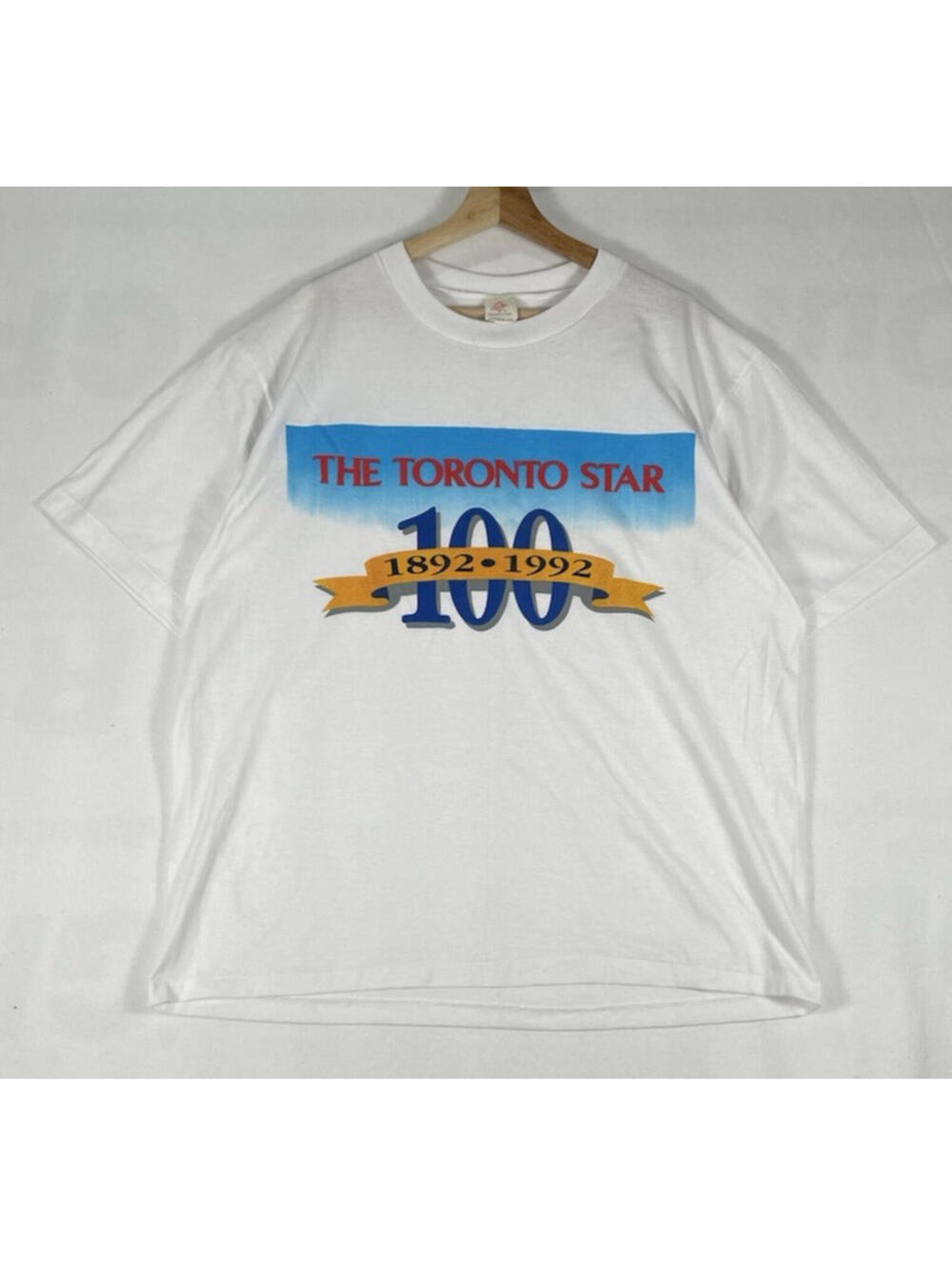 Vintage 1992 The Toronto Star 100 years T-shirt White Single Stitch Sz XL